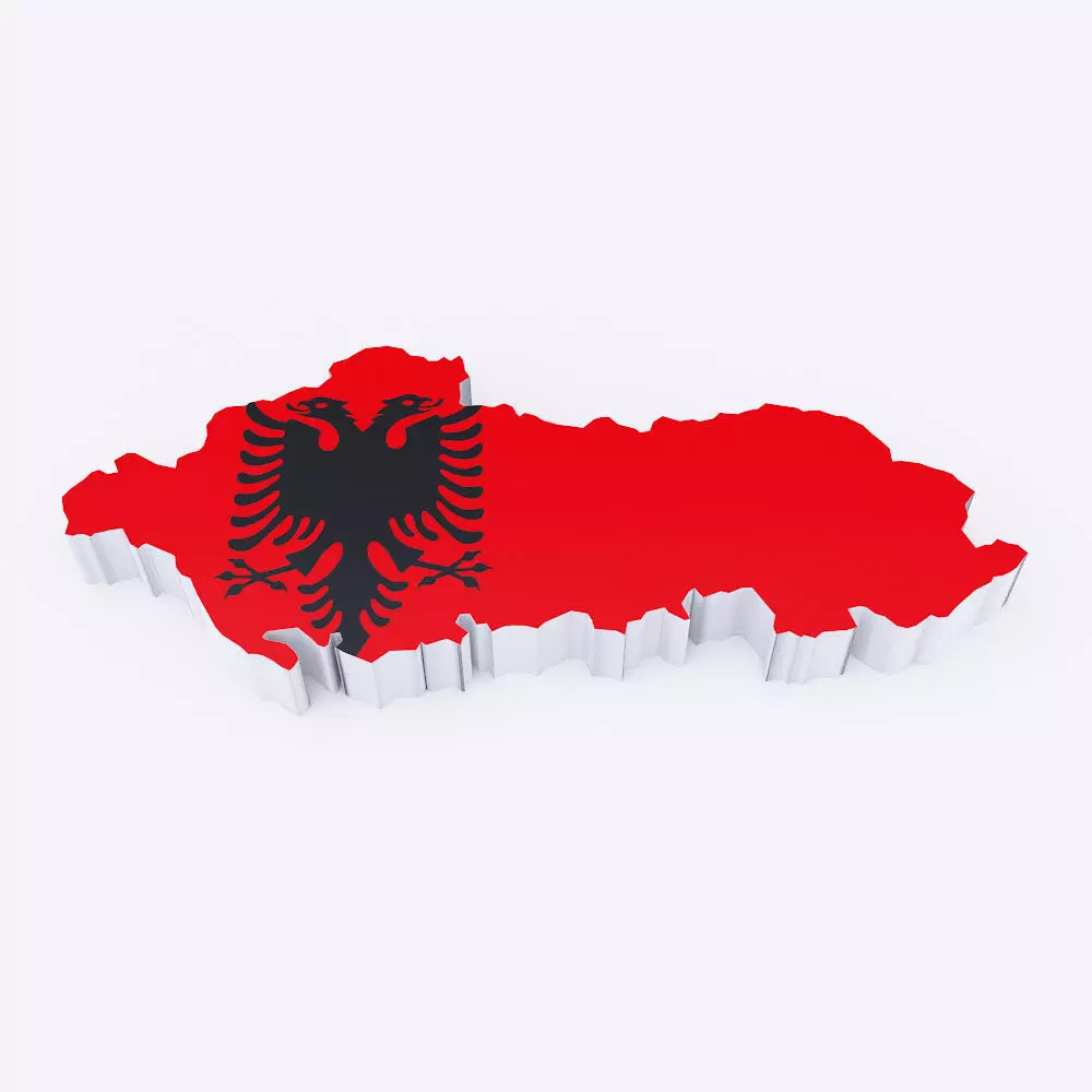 Albania map lowpoly 3d model  Low-poly 3D model_0