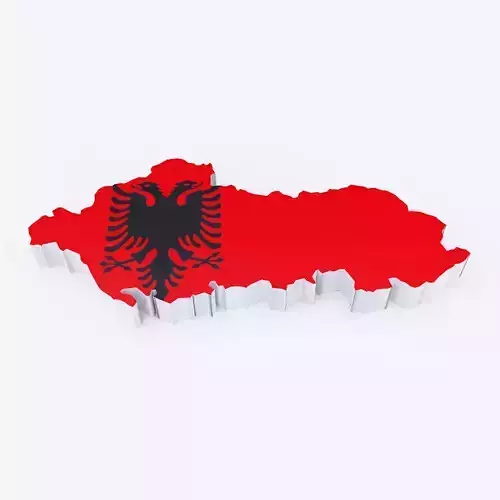 Albania map lowpoly 3d model 