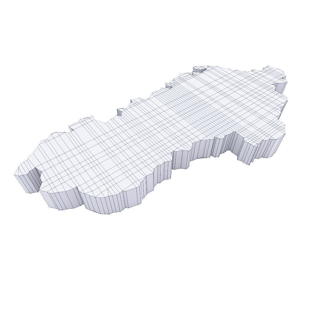 Albania map lowpoly 3d model  Low-poly 3D model_4