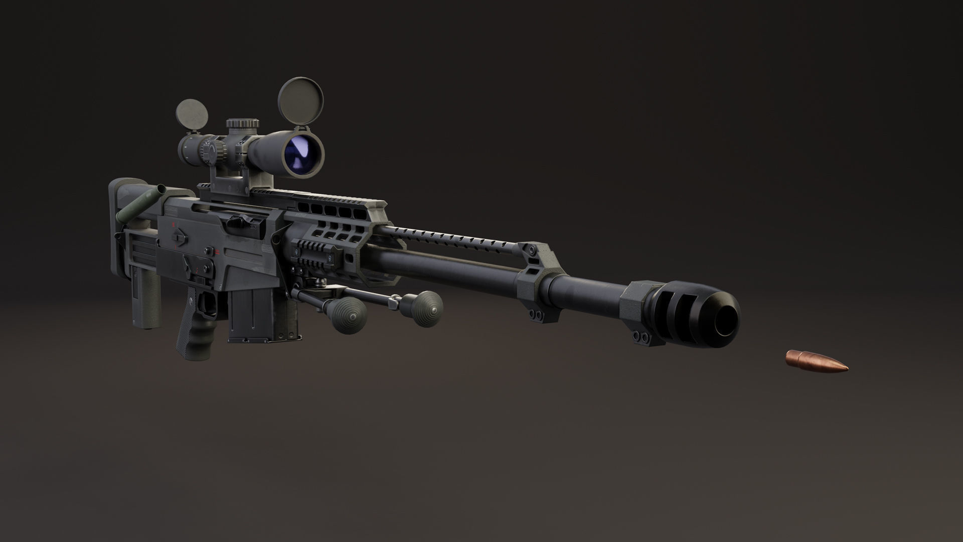 Rifle AS 50 Low-poly 3D model_12