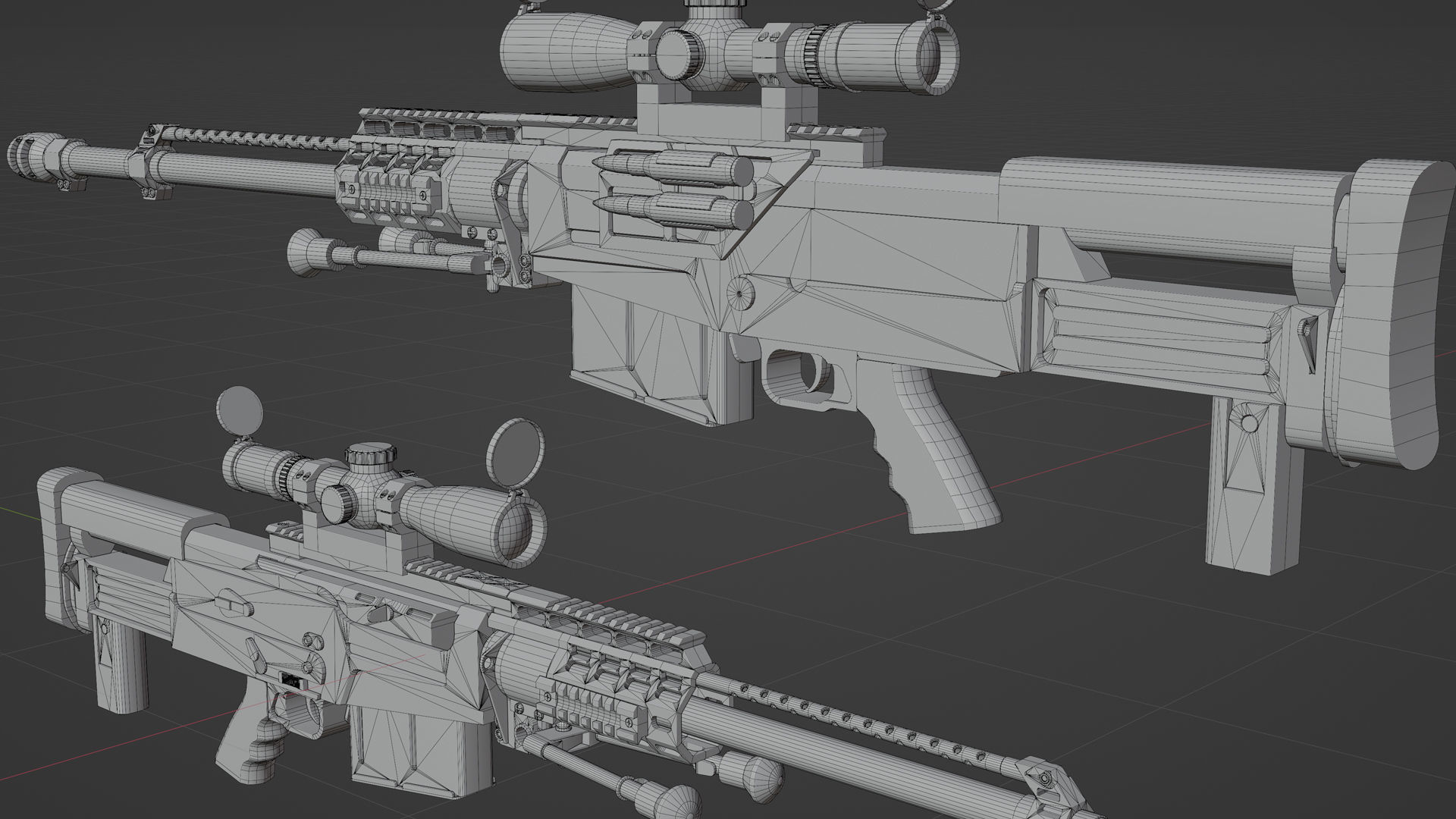 Rifle AS 50 Low-poly 3D model_28