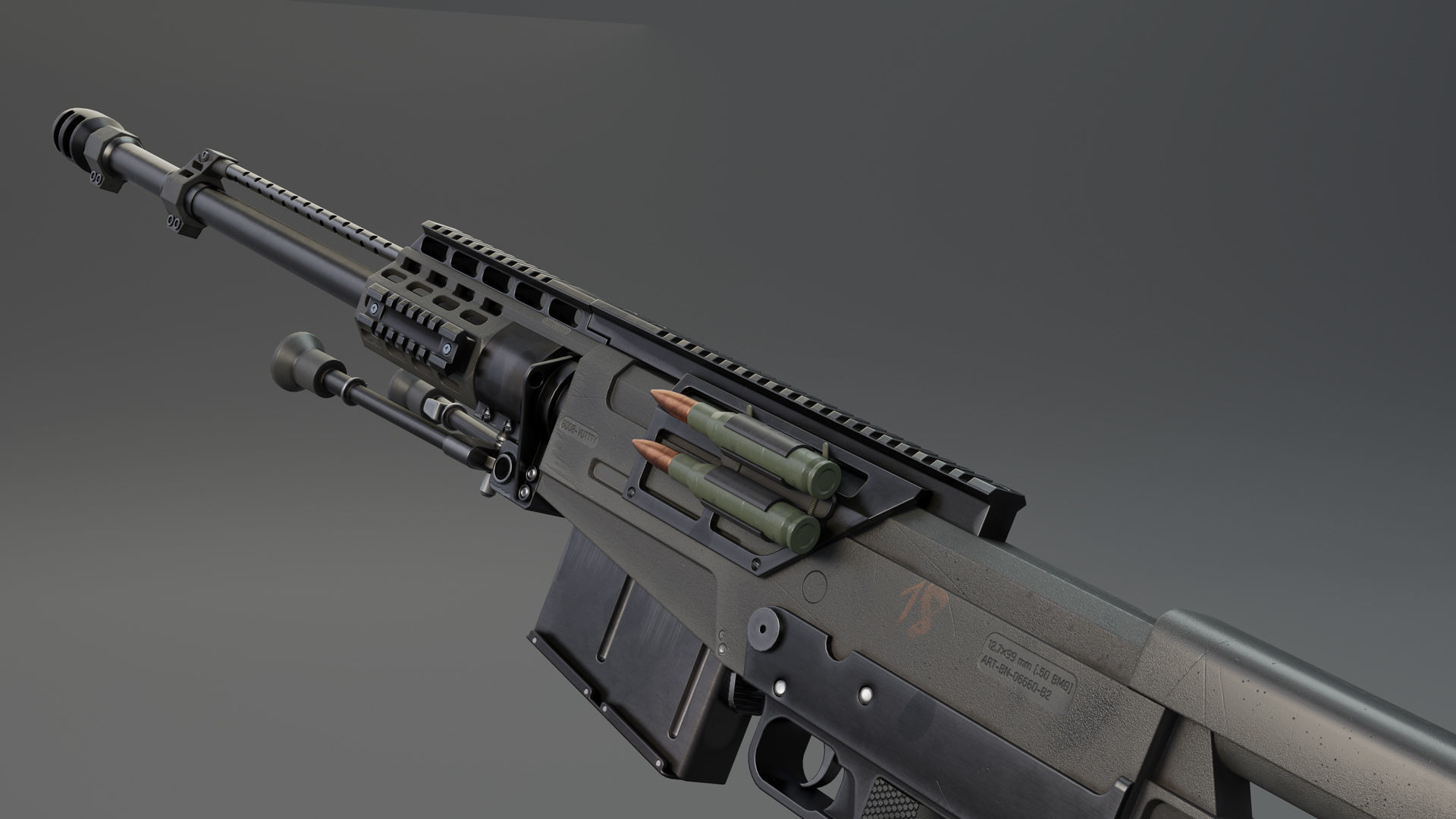 Rifle AS 50 Low-poly 3D model_24