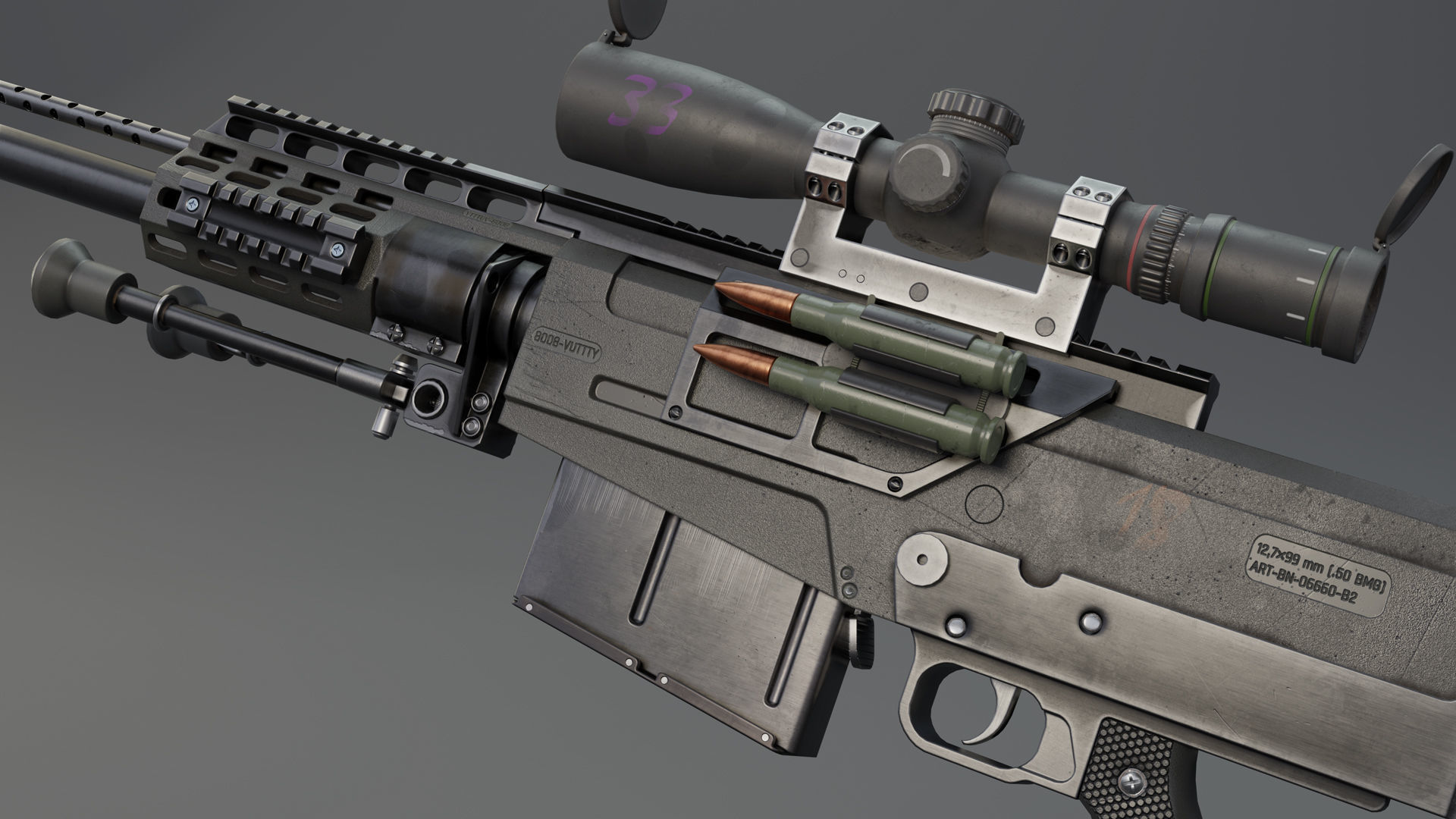 Rifle AS 50 Low-poly 3D model_15