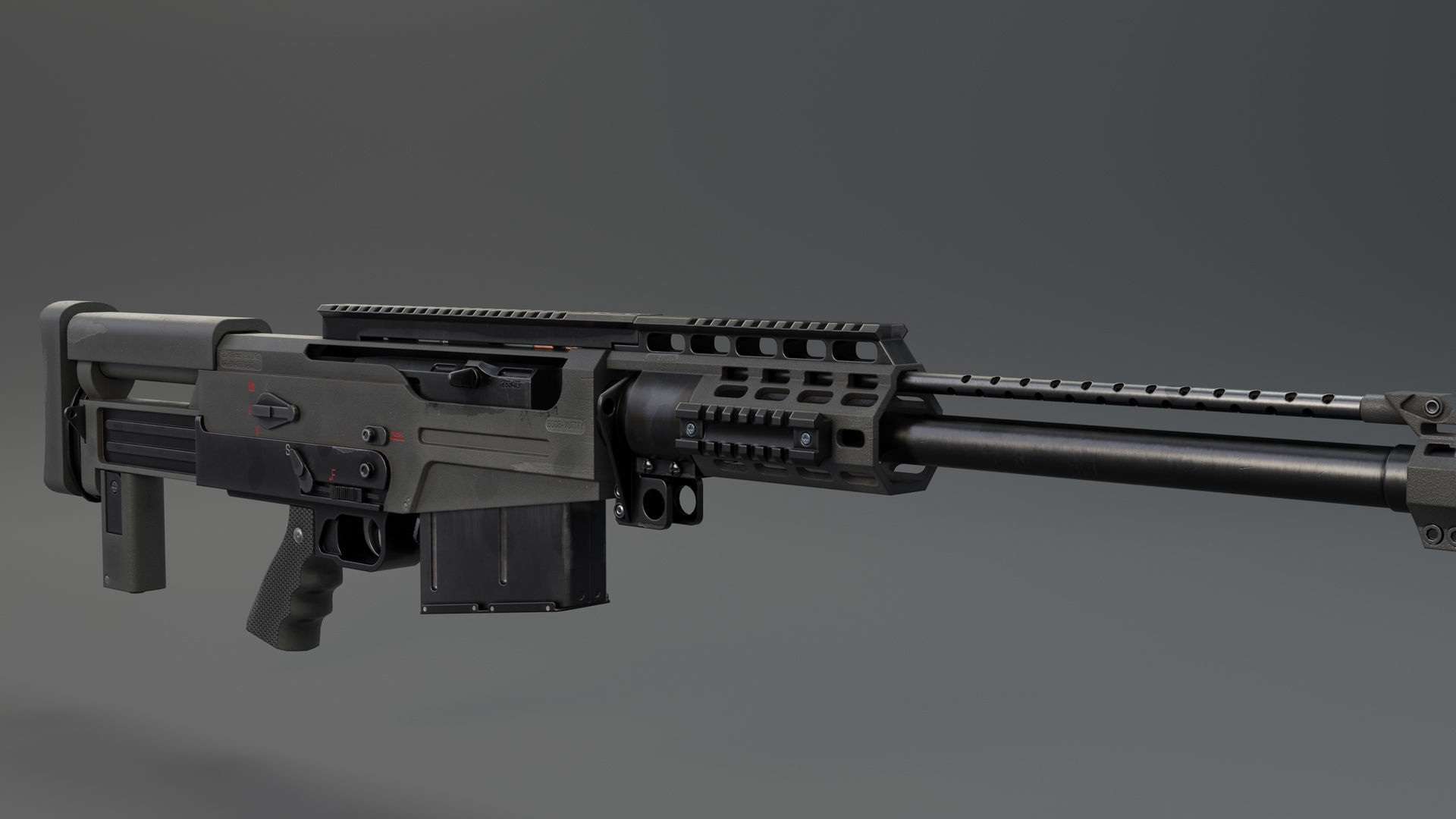 Rifle AS 50 Low-poly 3D model_22