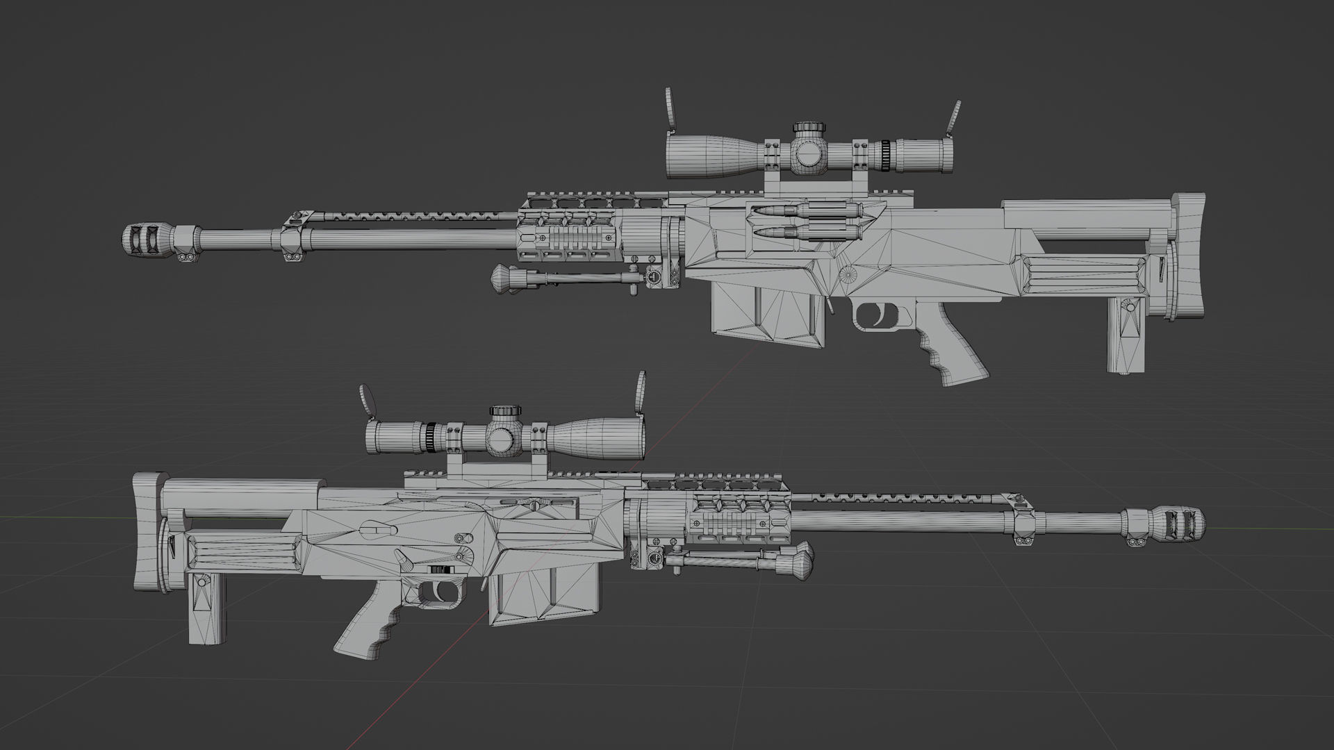 Rifle AS 50 Low-poly 3D model_29