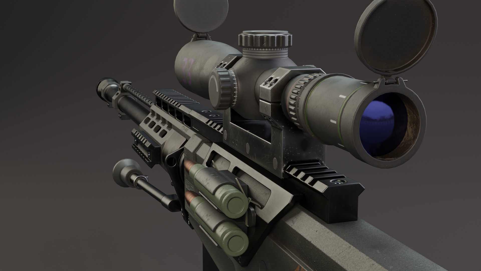 Rifle AS 50 Low-poly 3D model_0