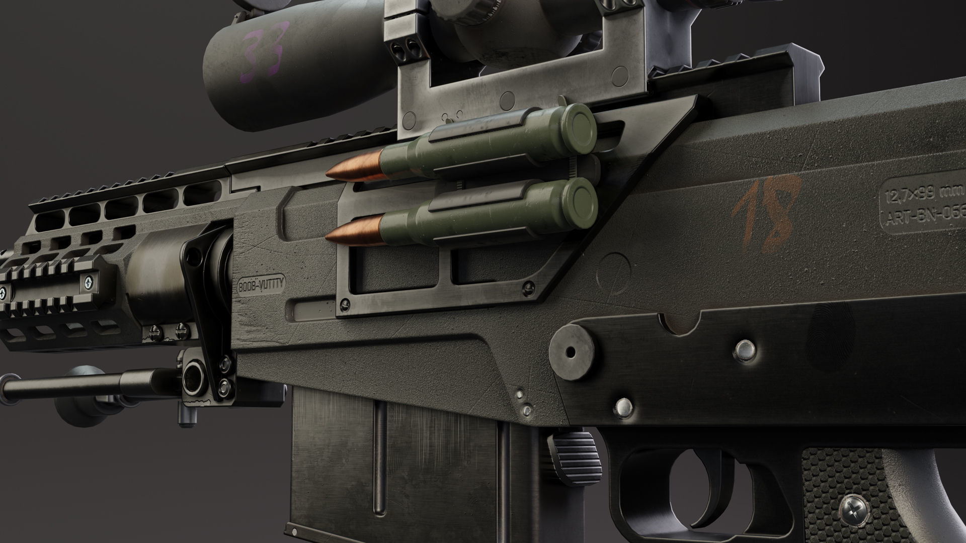 Rifle AS 50 Low-poly 3D model_3