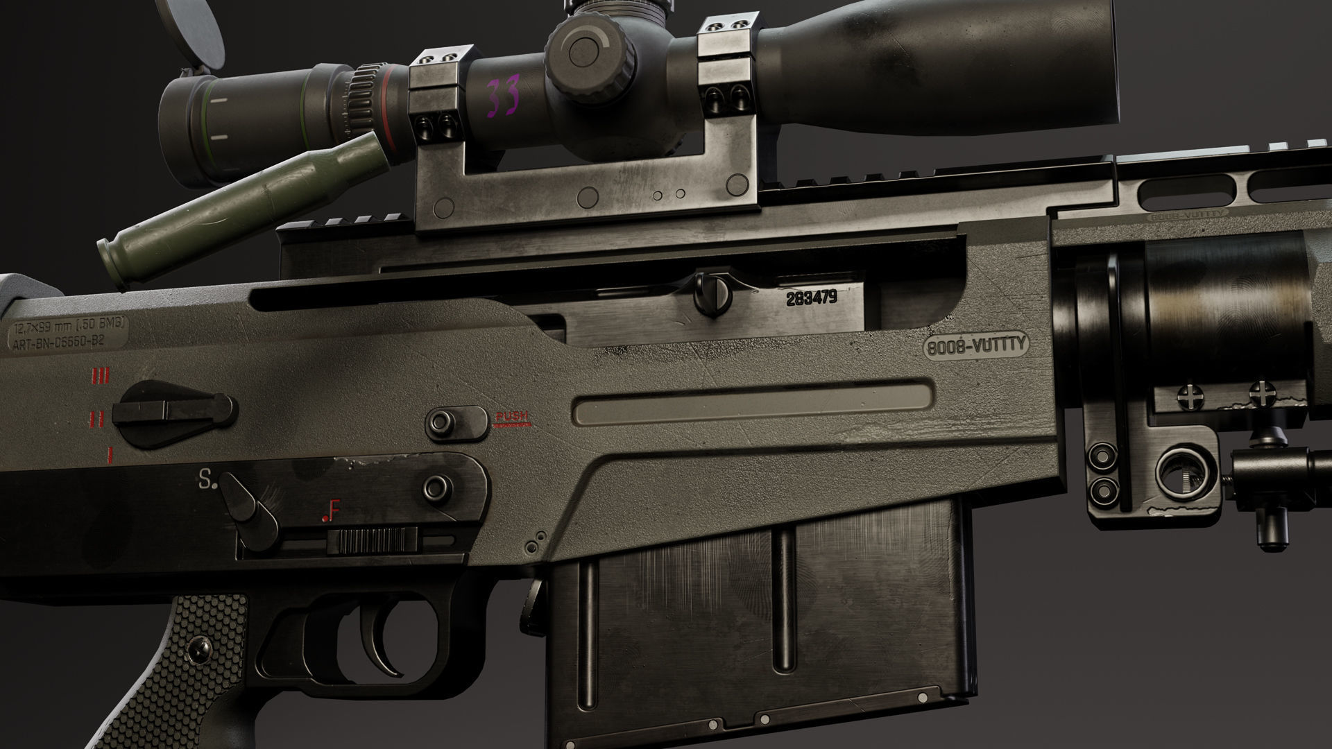 Rifle AS 50 Low-poly 3D model_2