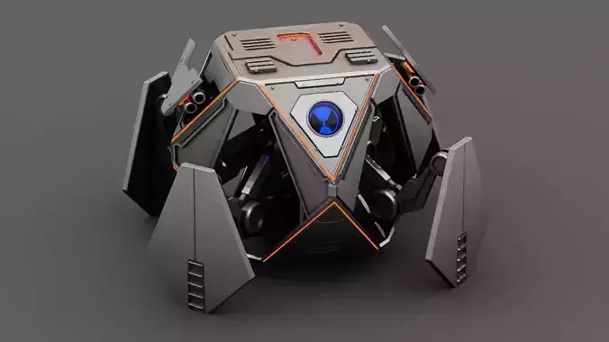 COMBAT Droid  rigged - animated character 3D model