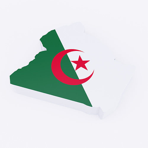 Algeria map 3d model  Low-poly 3D model