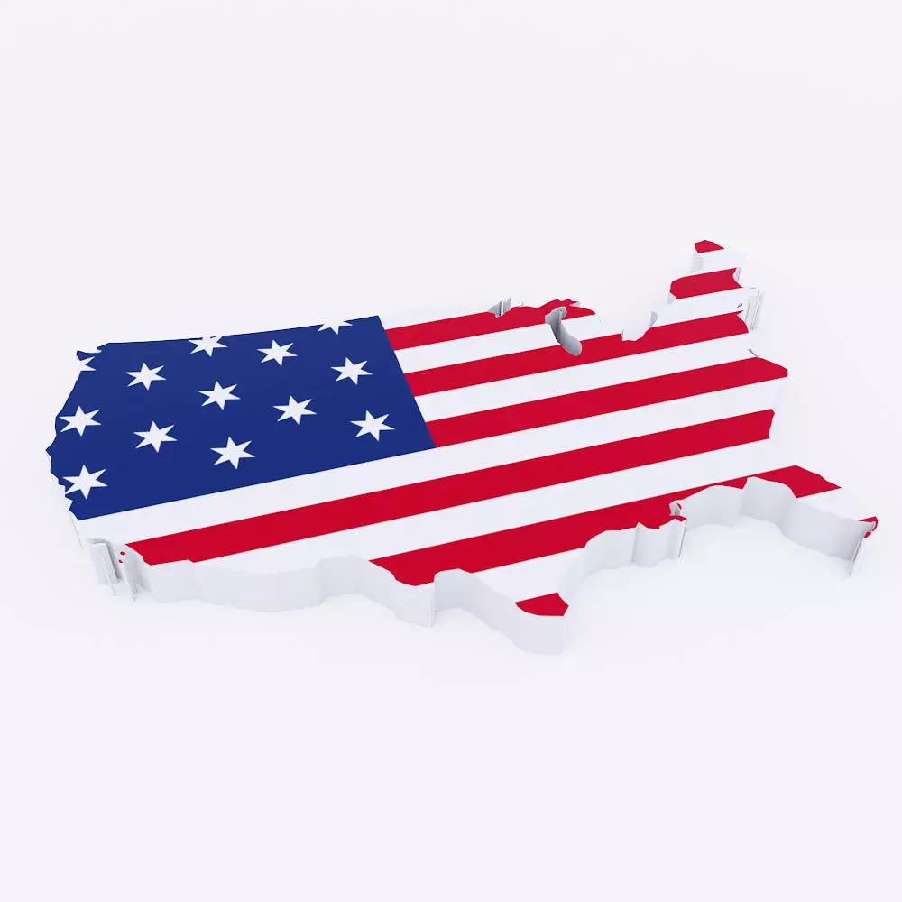 America map lowpoly 3d model  Low-poly 3D model_0