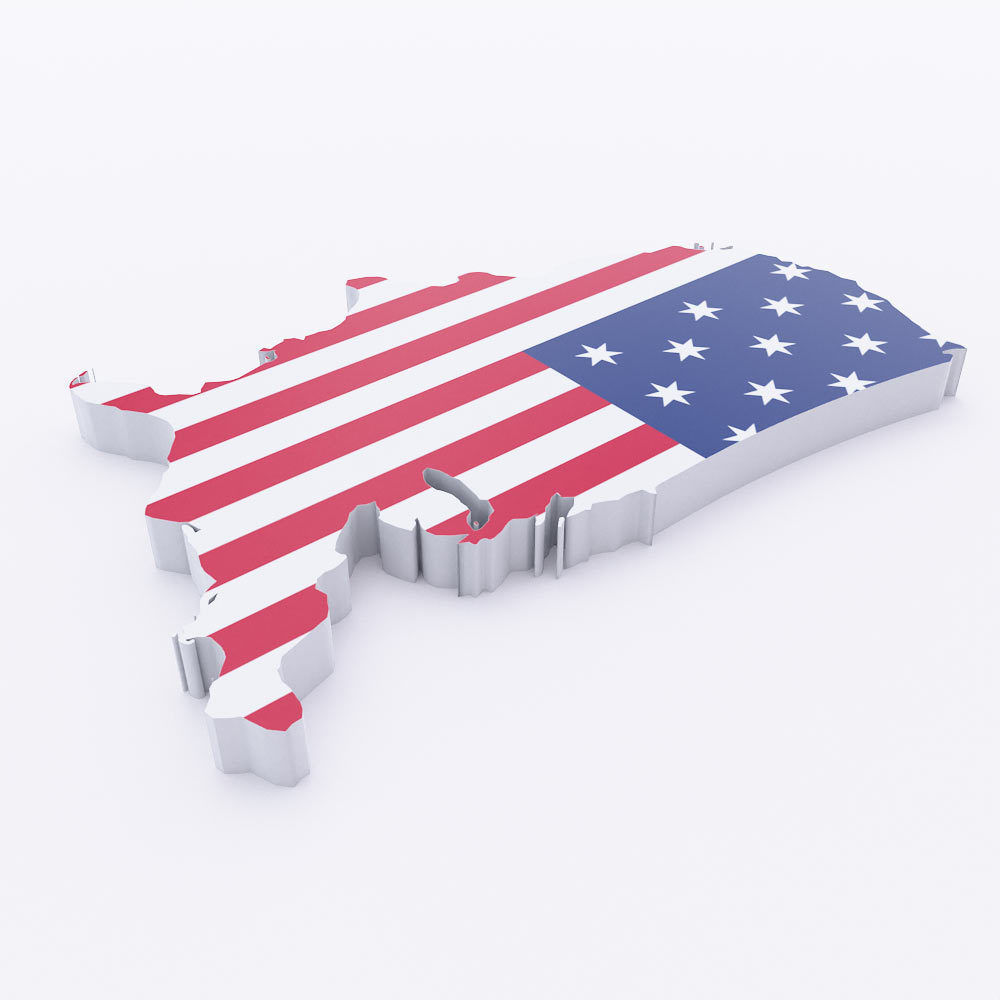 America map lowpoly 3d model  Low-poly 3D model_1