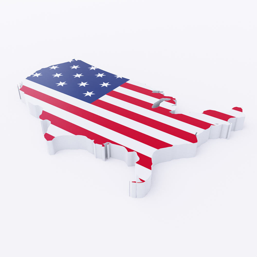 America map lowpoly 3d model  Low-poly 3D model_2