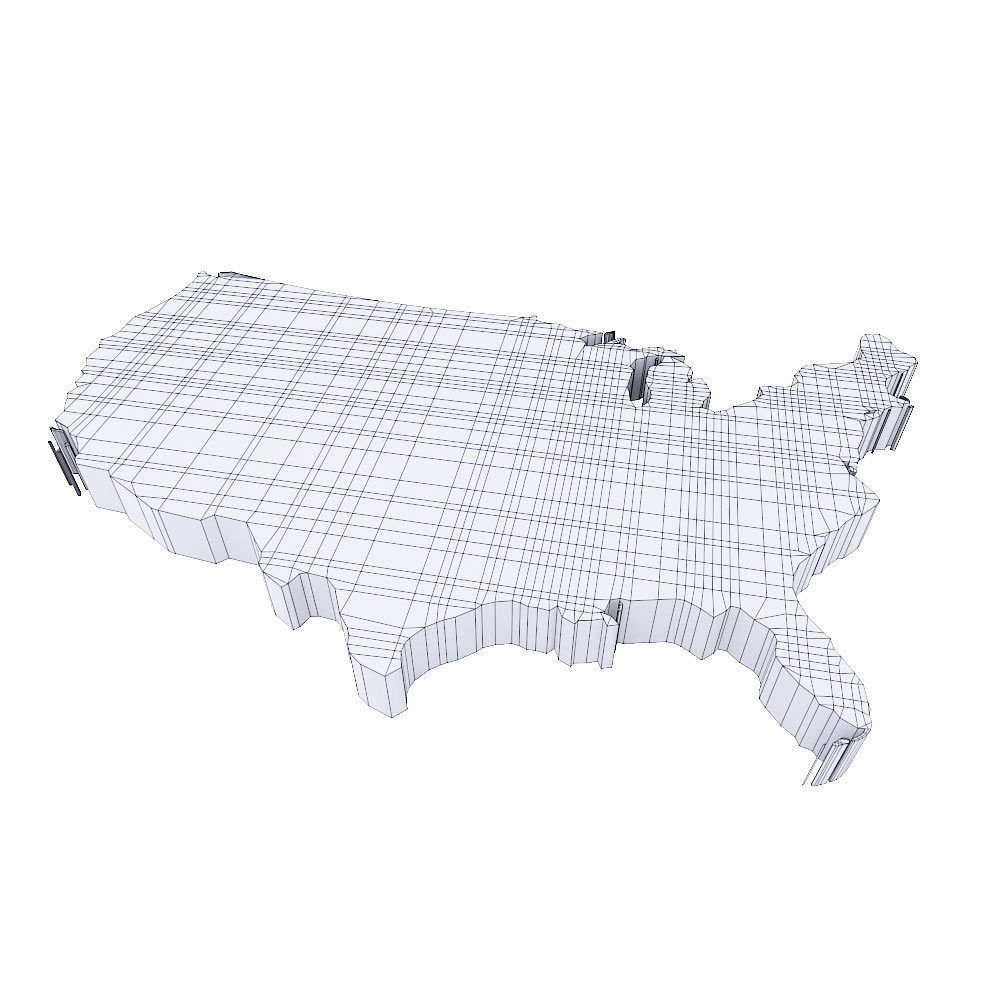 America map lowpoly 3d model  Low-poly 3D model_4