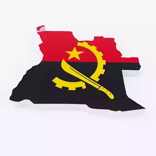 Angola map lowpoly 3d model 