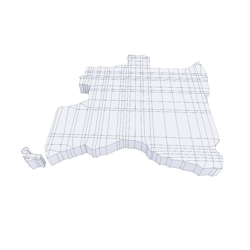 Angola map lowpoly 3d model  Low-poly 3D model_3