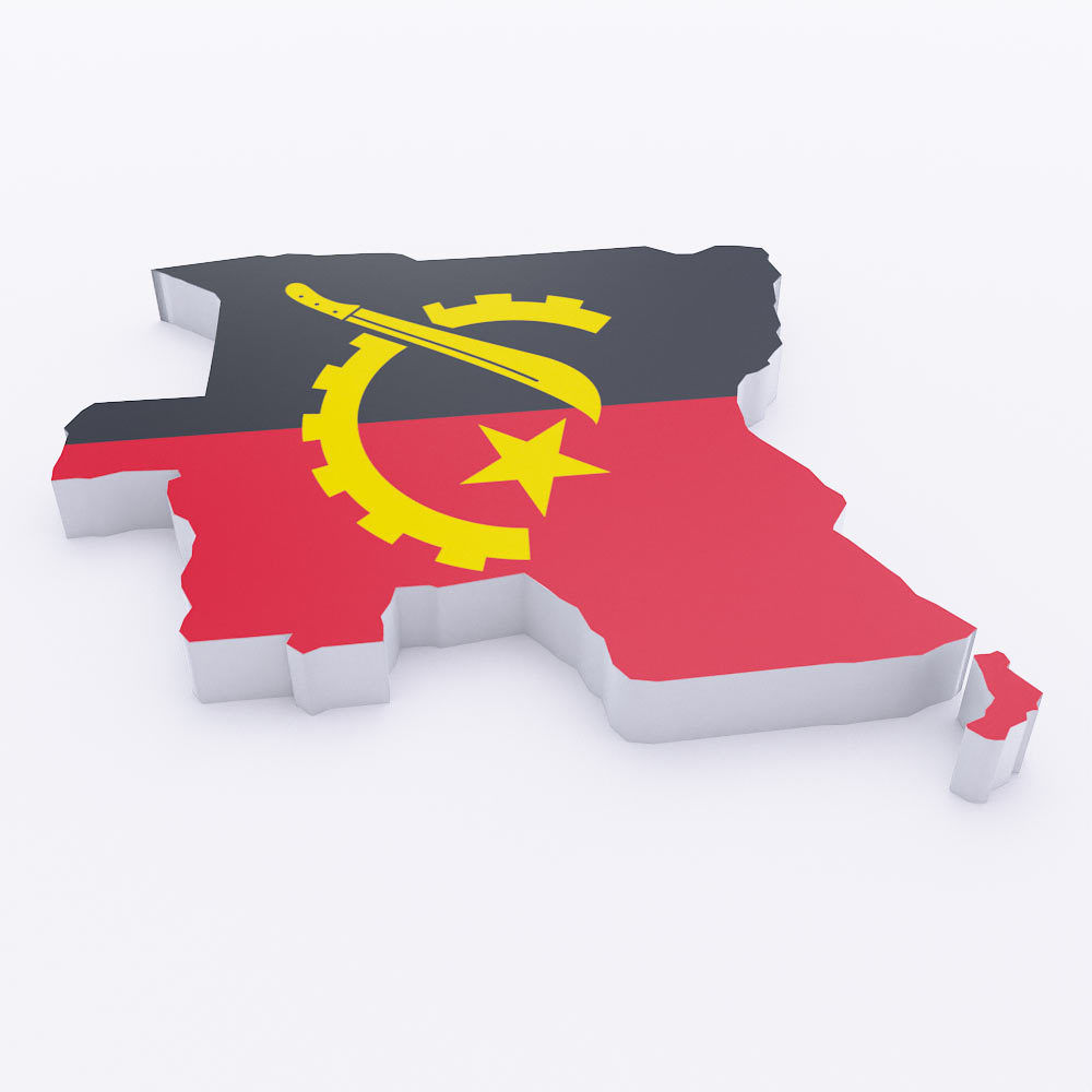 Angola map lowpoly 3d model  Low-poly 3D model_2
