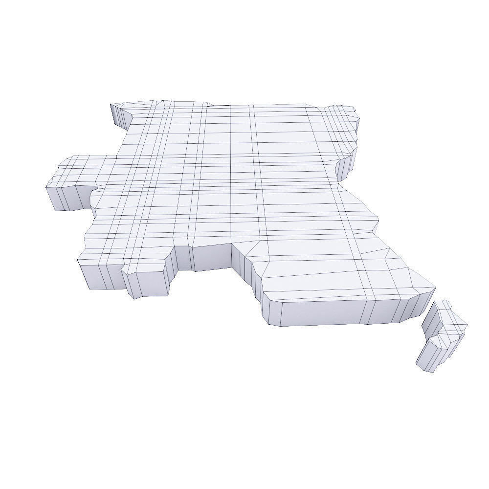 Angola map lowpoly 3d model  Low-poly 3D model_4