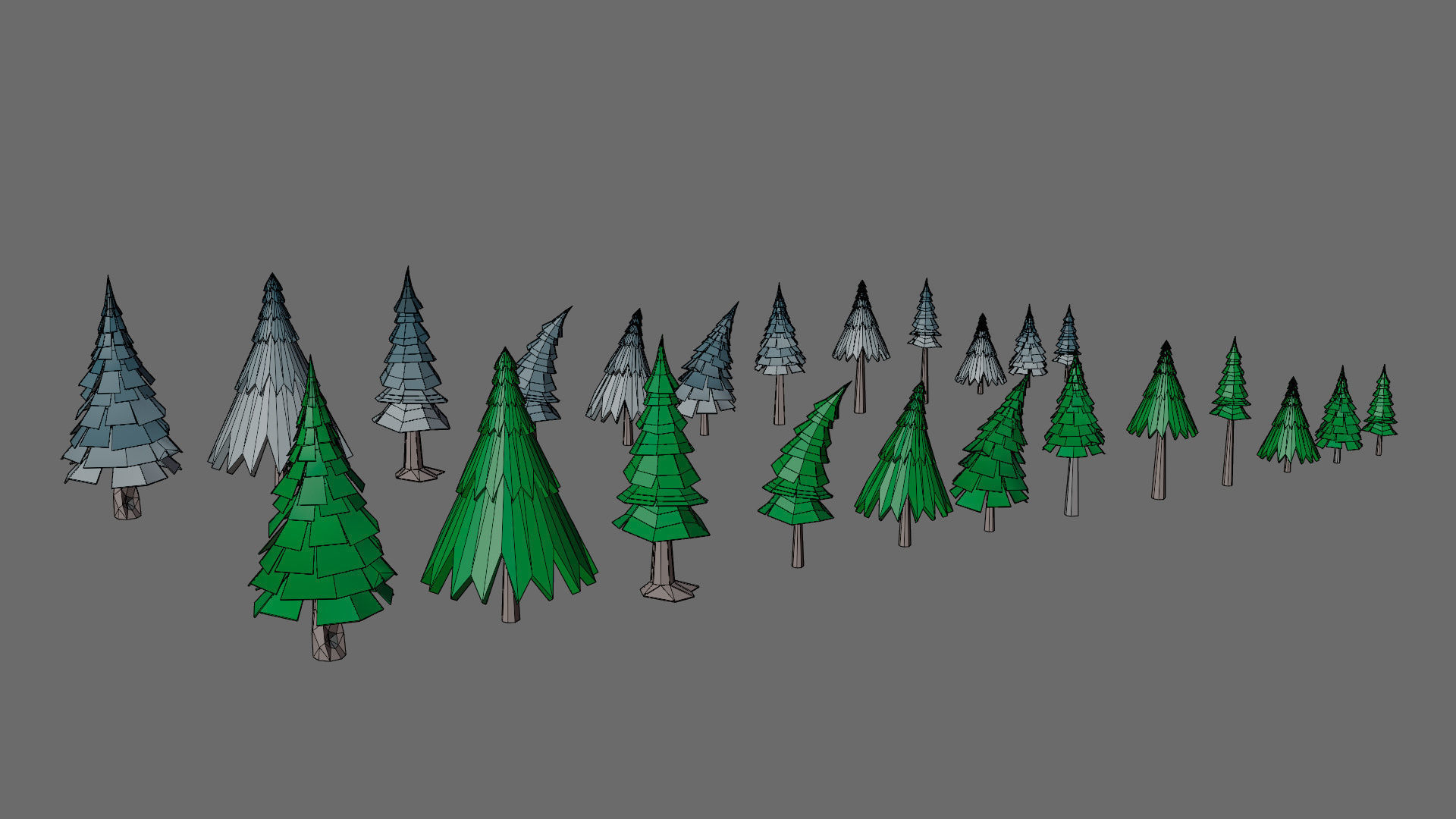 Cartoon vegetation Low-poly 3D model_13