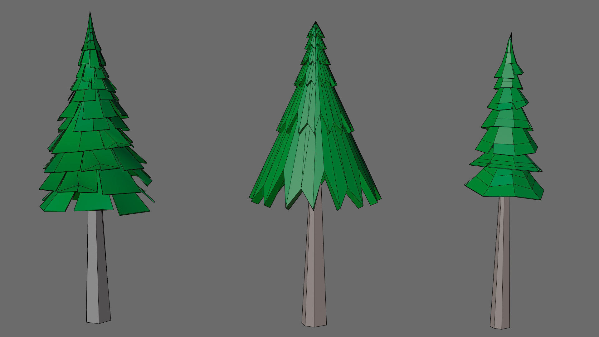Cartoon vegetation Low-poly 3D model_19