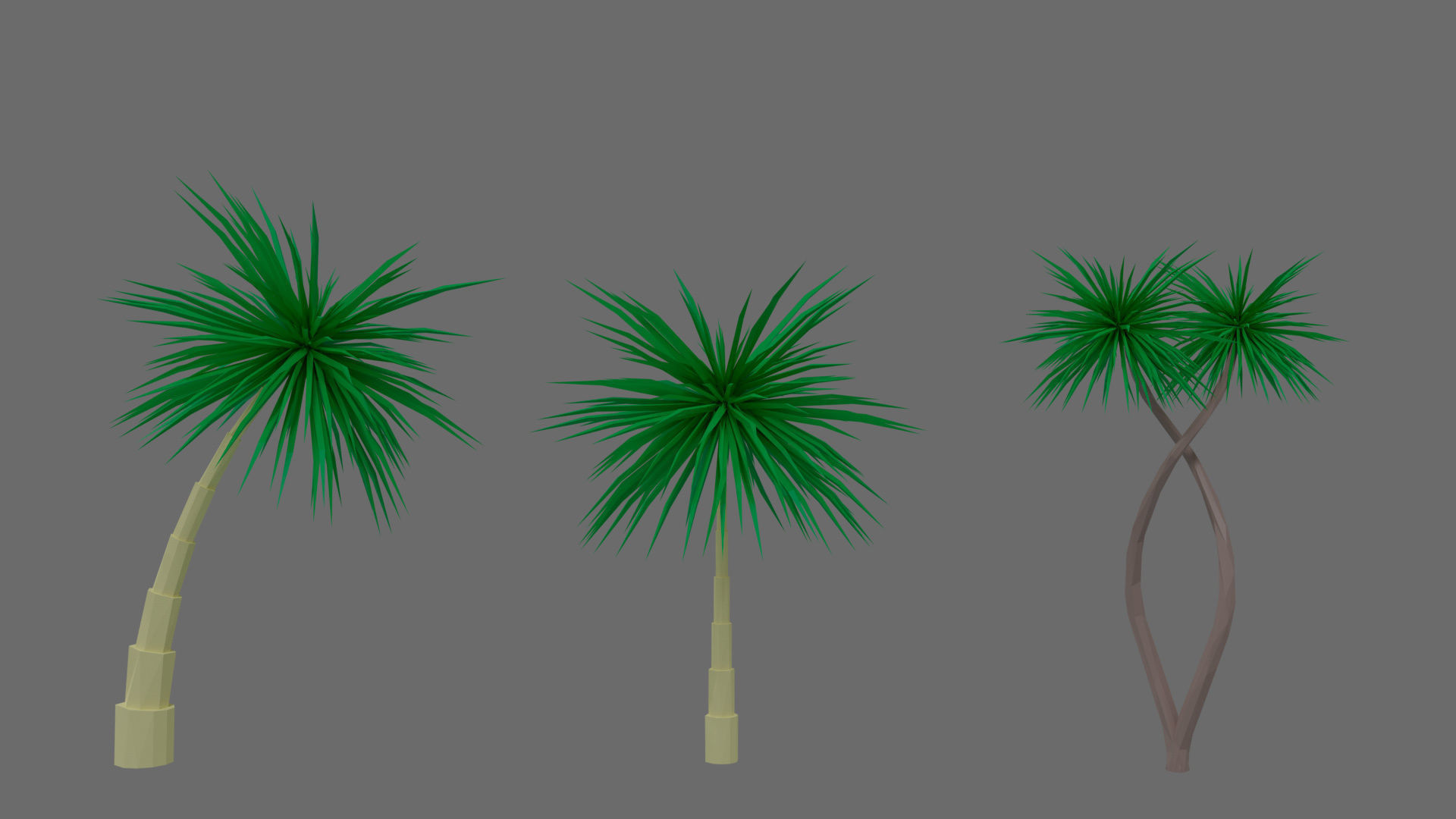 Cartoon vegetation Low-poly 3D model_48