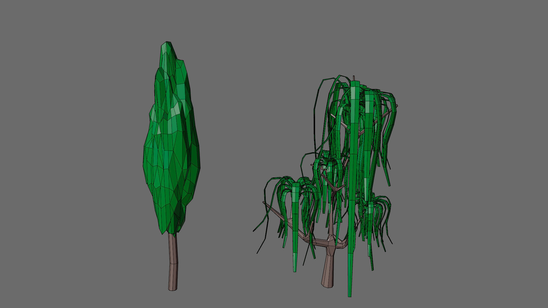 Cartoon vegetation Low-poly 3D model_29