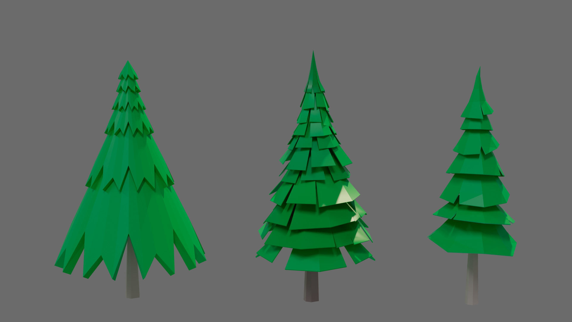 Cartoon vegetation Low-poly 3D model_20
