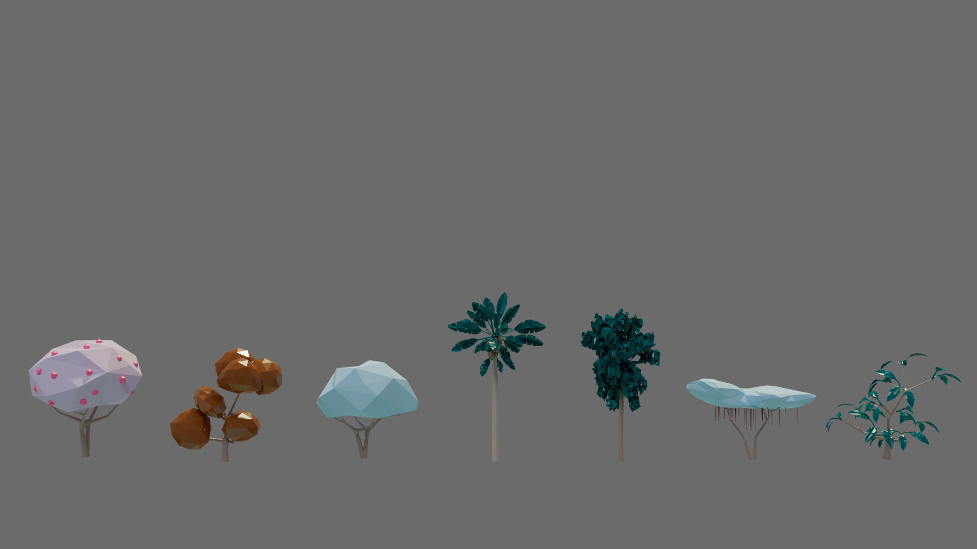 Cartoon vegetation Low-poly 3D model_42