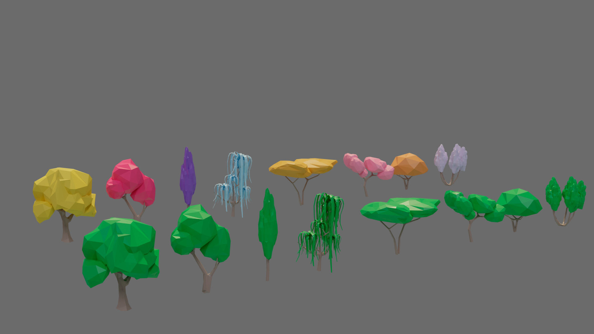 Cartoon vegetation Low-poly 3D model_24