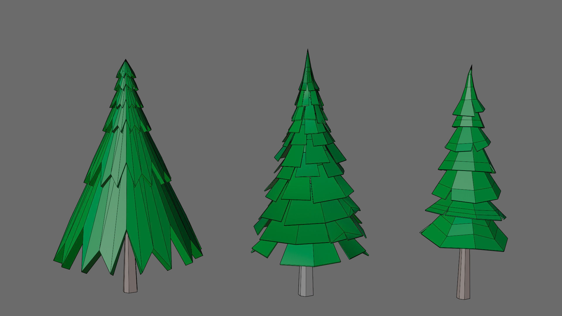 Cartoon vegetation Low-poly 3D model_21