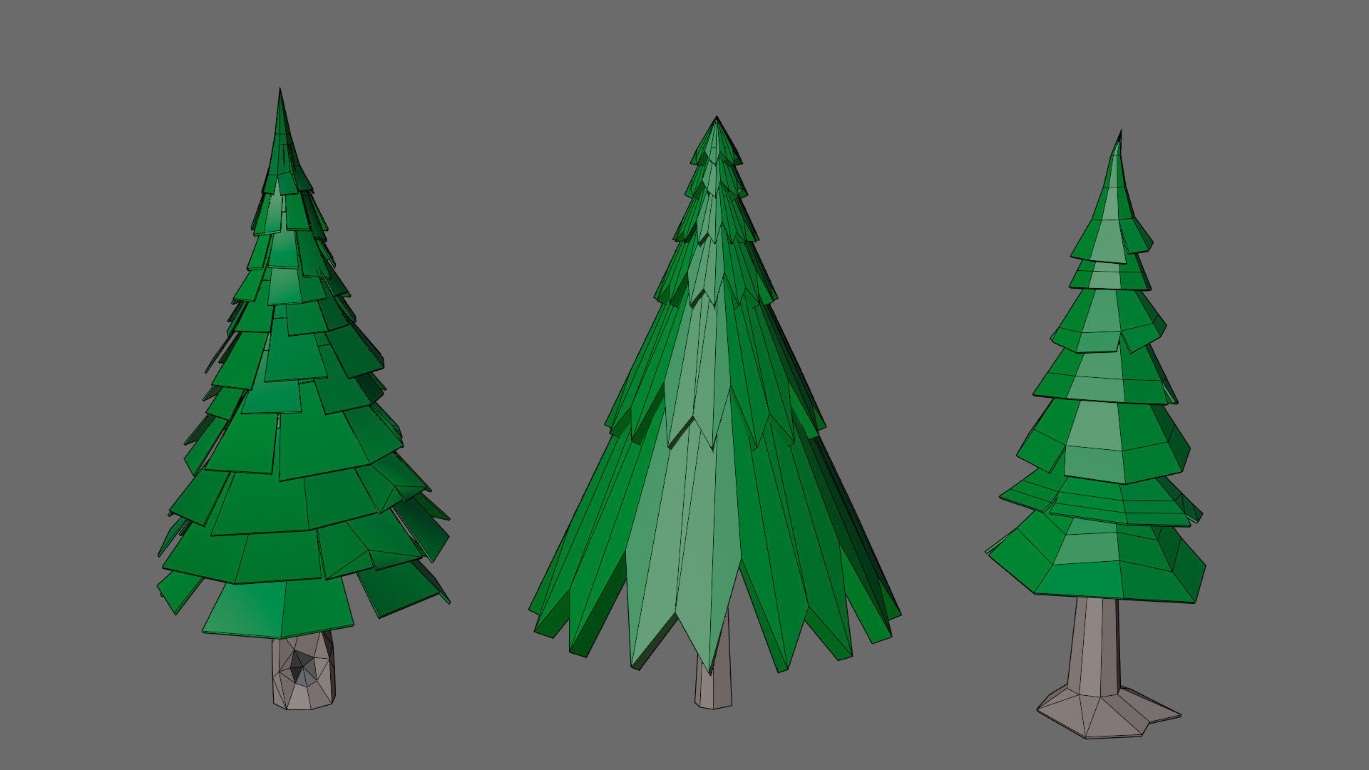 Cartoon vegetation Low-poly 3D model_15
