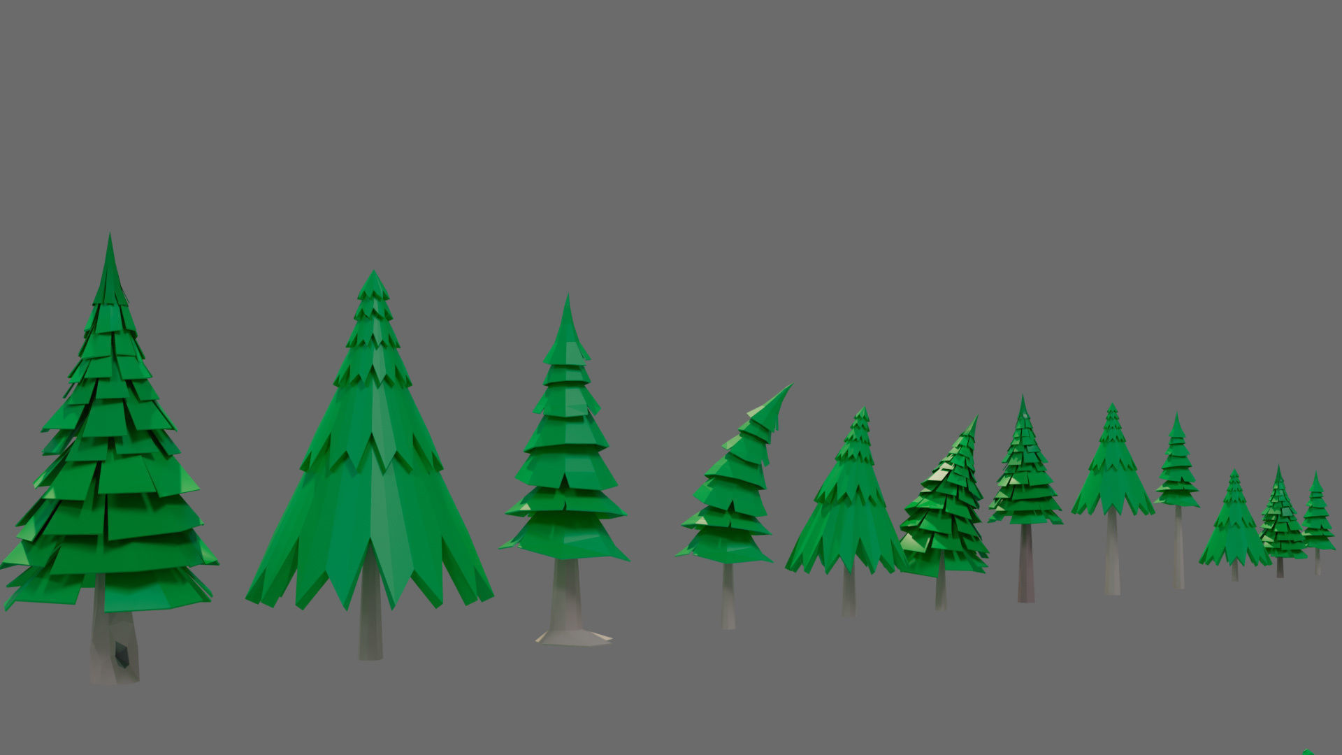 Cartoon vegetation Low-poly 3D model_22