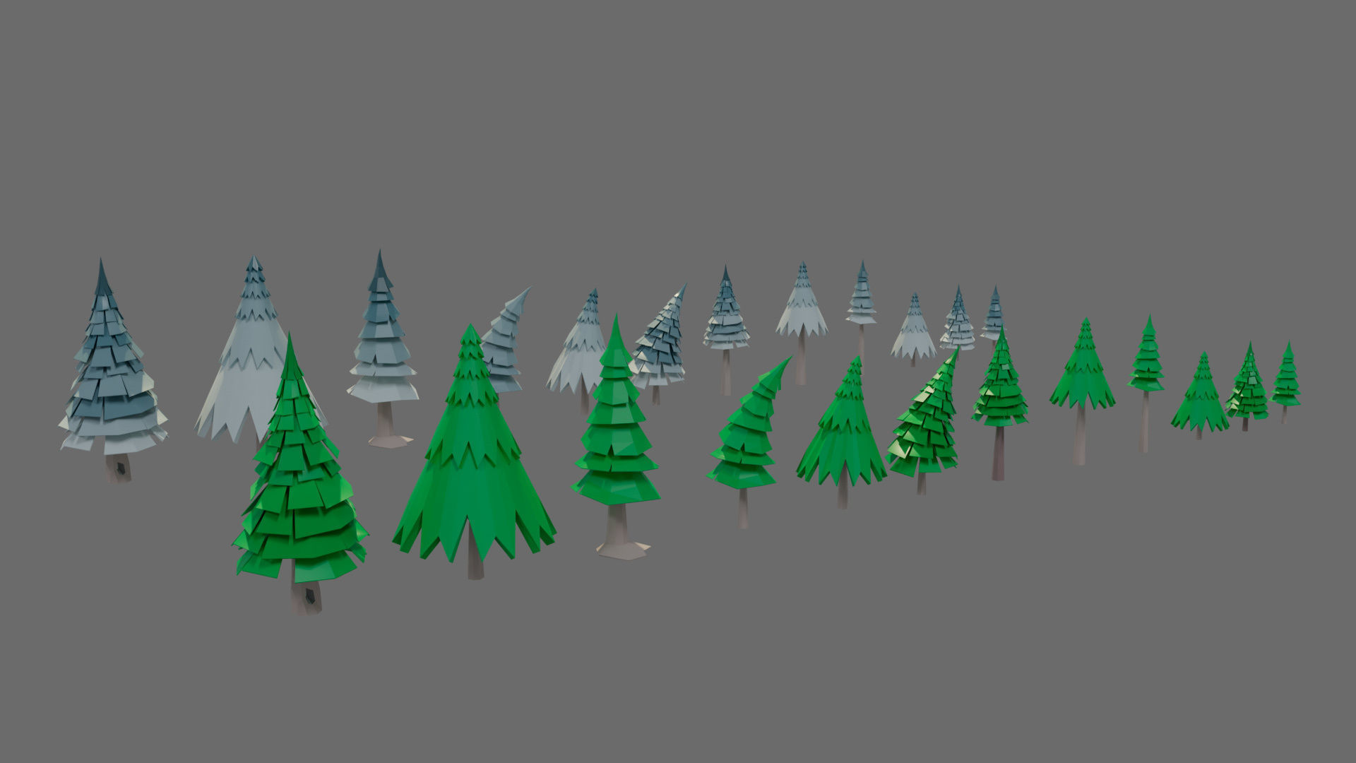 Cartoon vegetation Low-poly 3D model_12