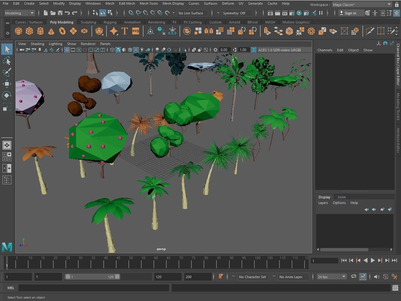Cartoon vegetation Low-poly 3D model_54