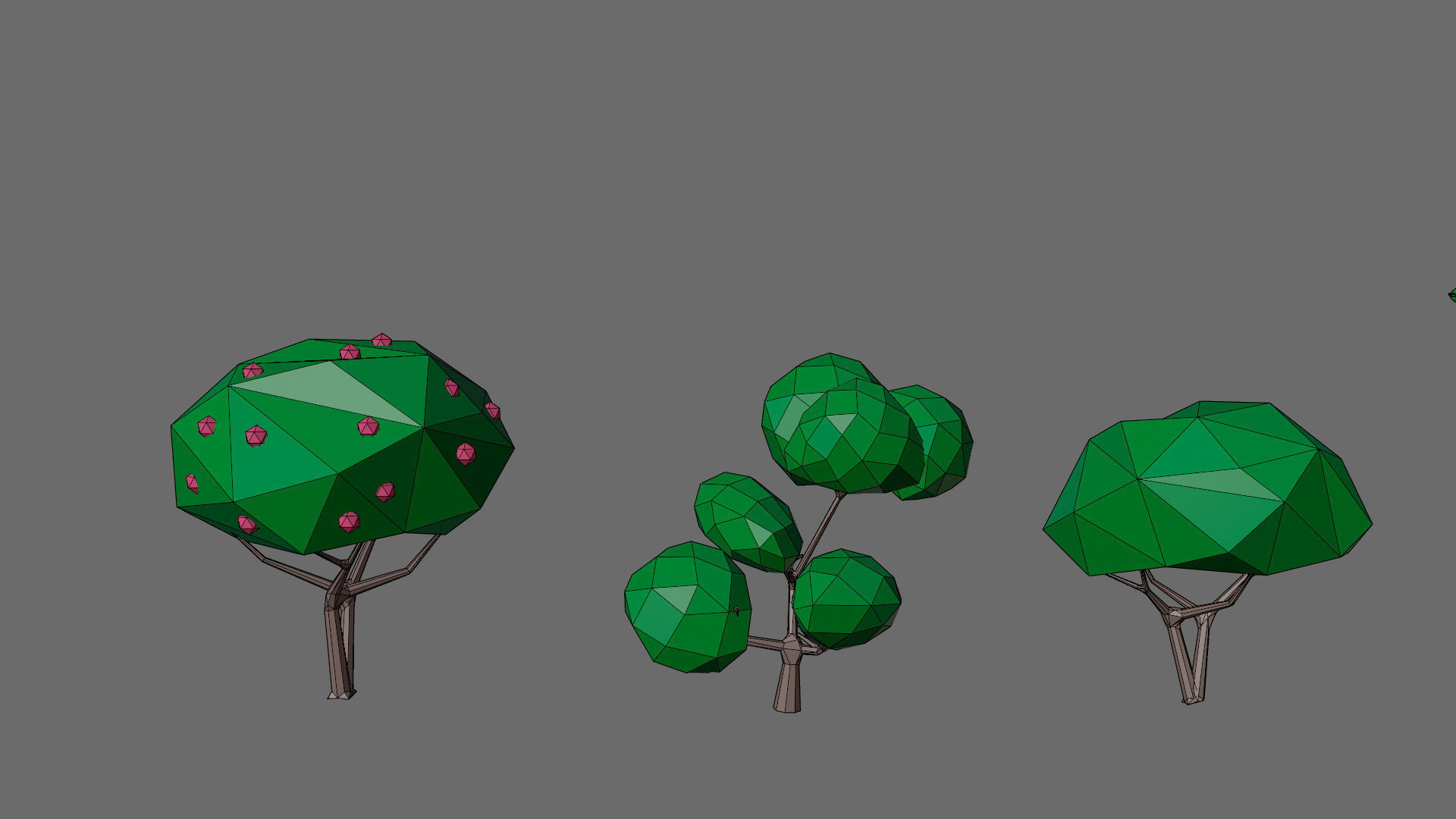 Cartoon vegetation Low-poly 3D model_37