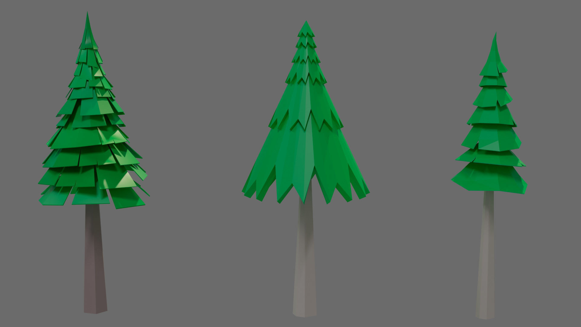 Cartoon vegetation Low-poly 3D model_18