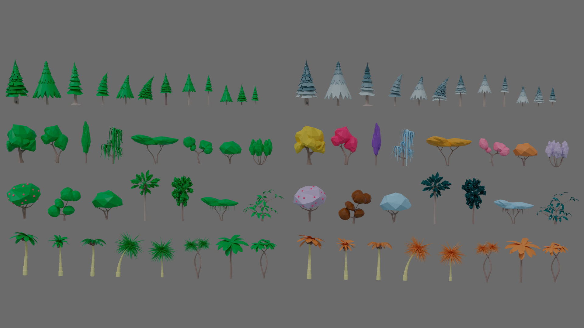 Cartoon vegetation Low-poly 3D model_52