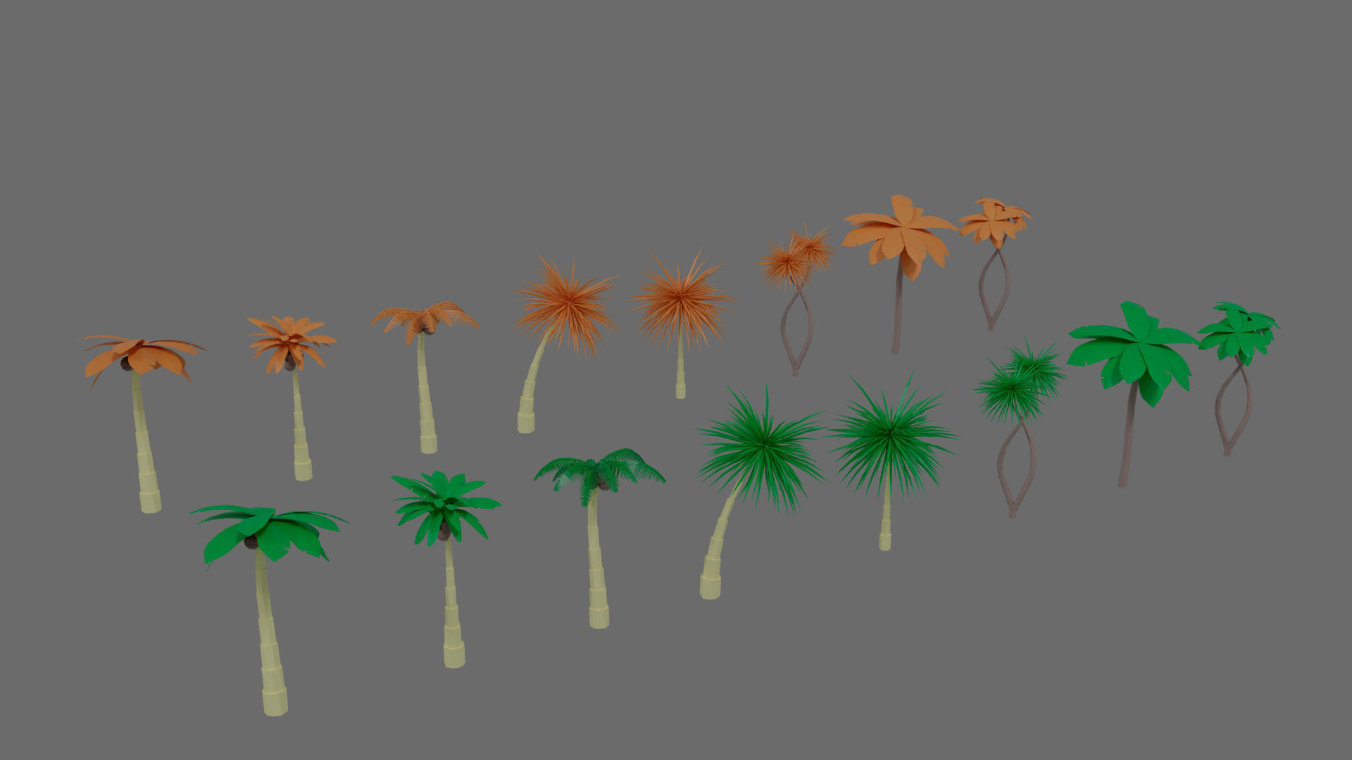 Cartoon vegetation Low-poly 3D model_44