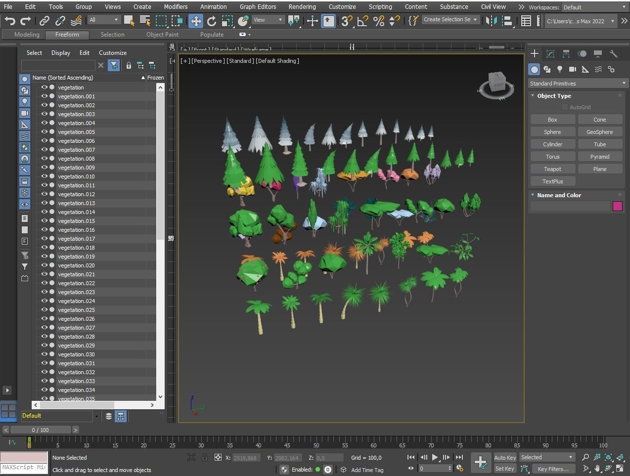 Cartoon vegetation Low-poly 3D model_55