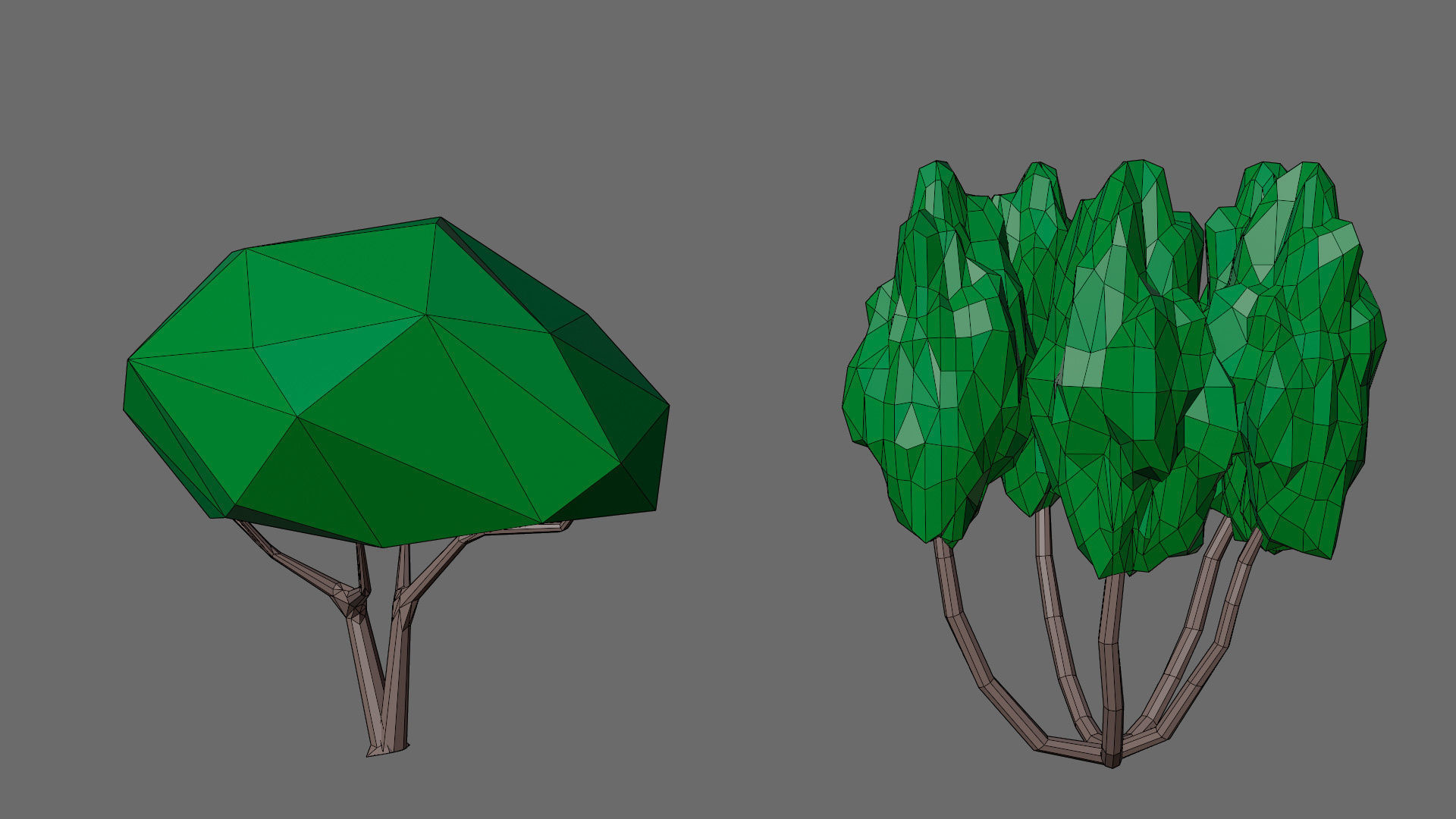 Cartoon vegetation Low-poly 3D model_33