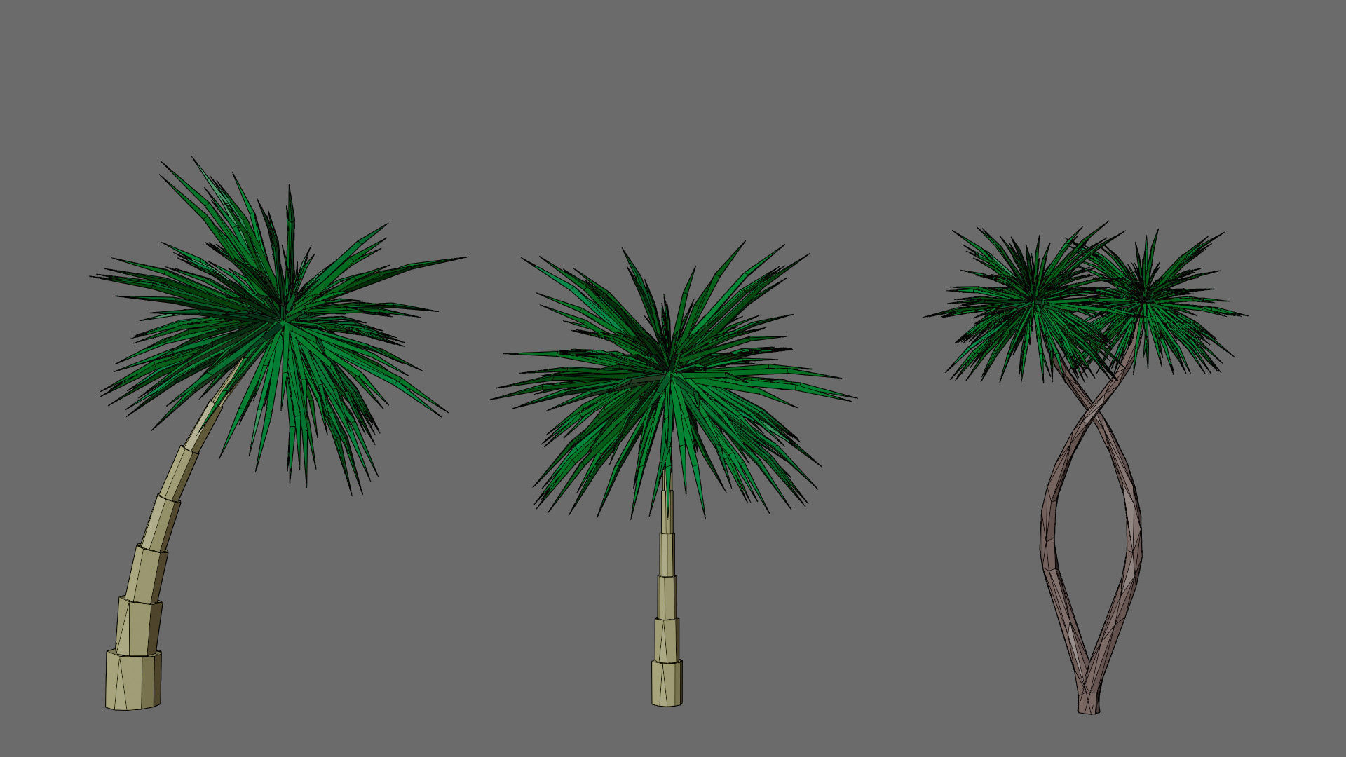 Cartoon vegetation Low-poly 3D model_49