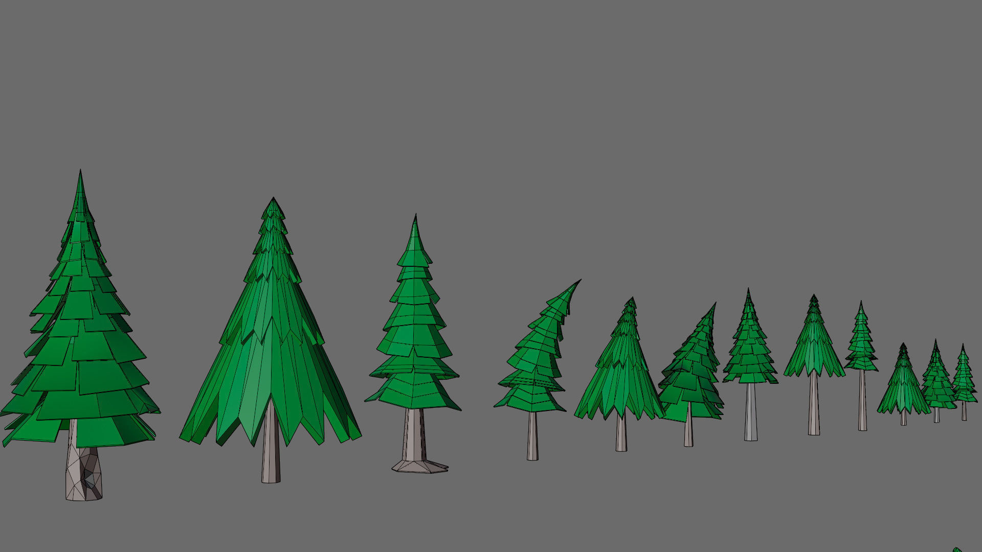 Cartoon vegetation Low-poly 3D model_23