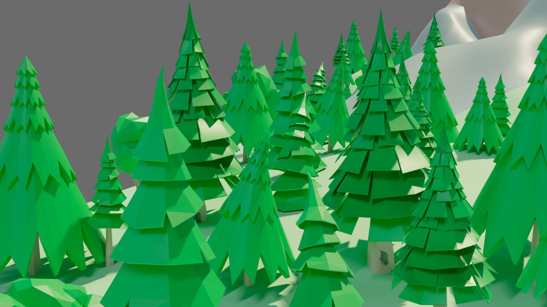 Cartoon vegetation Low-poly 3D model_4