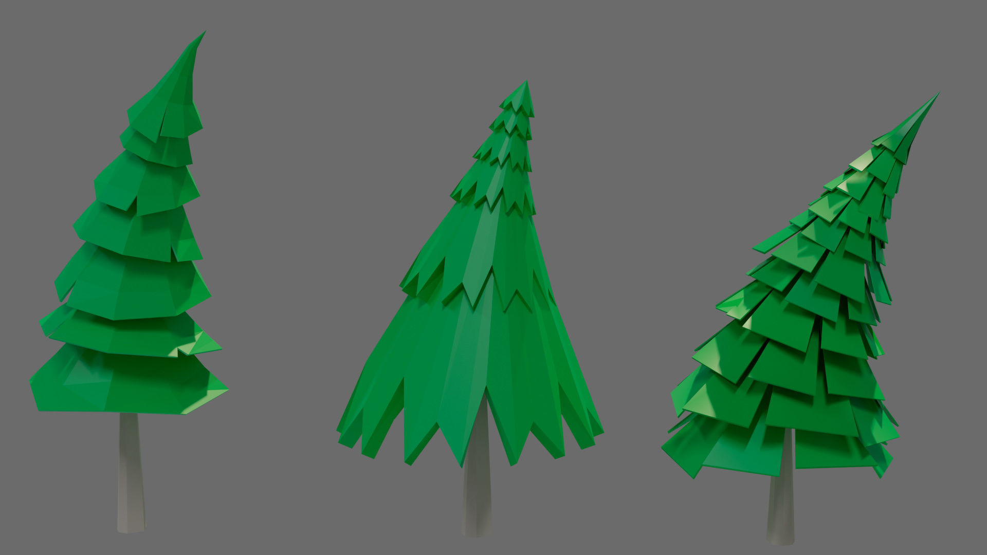 Cartoon vegetation Low-poly 3D model_16