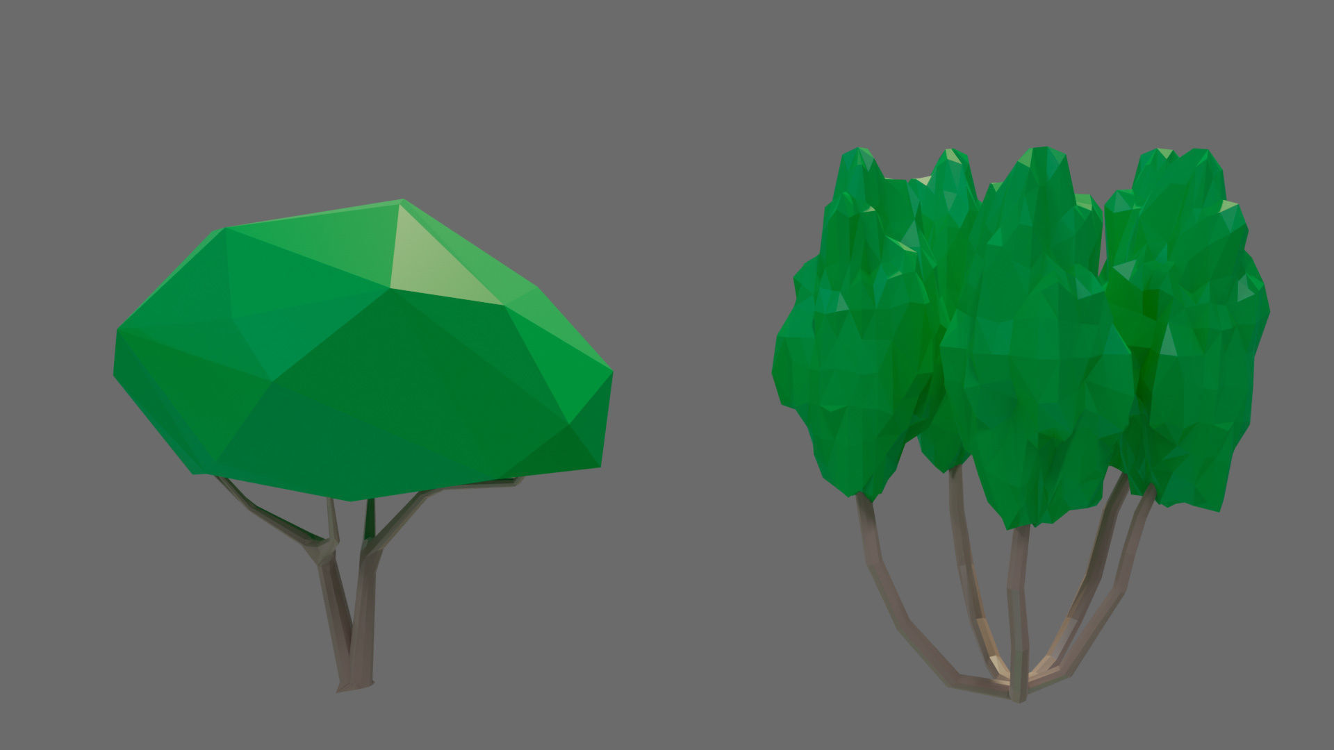 Cartoon vegetation Low-poly 3D model_32