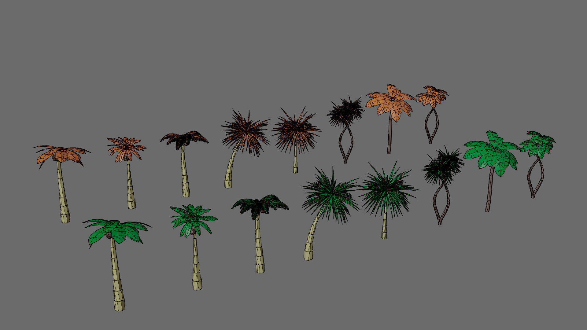 Cartoon vegetation Low-poly 3D model_45