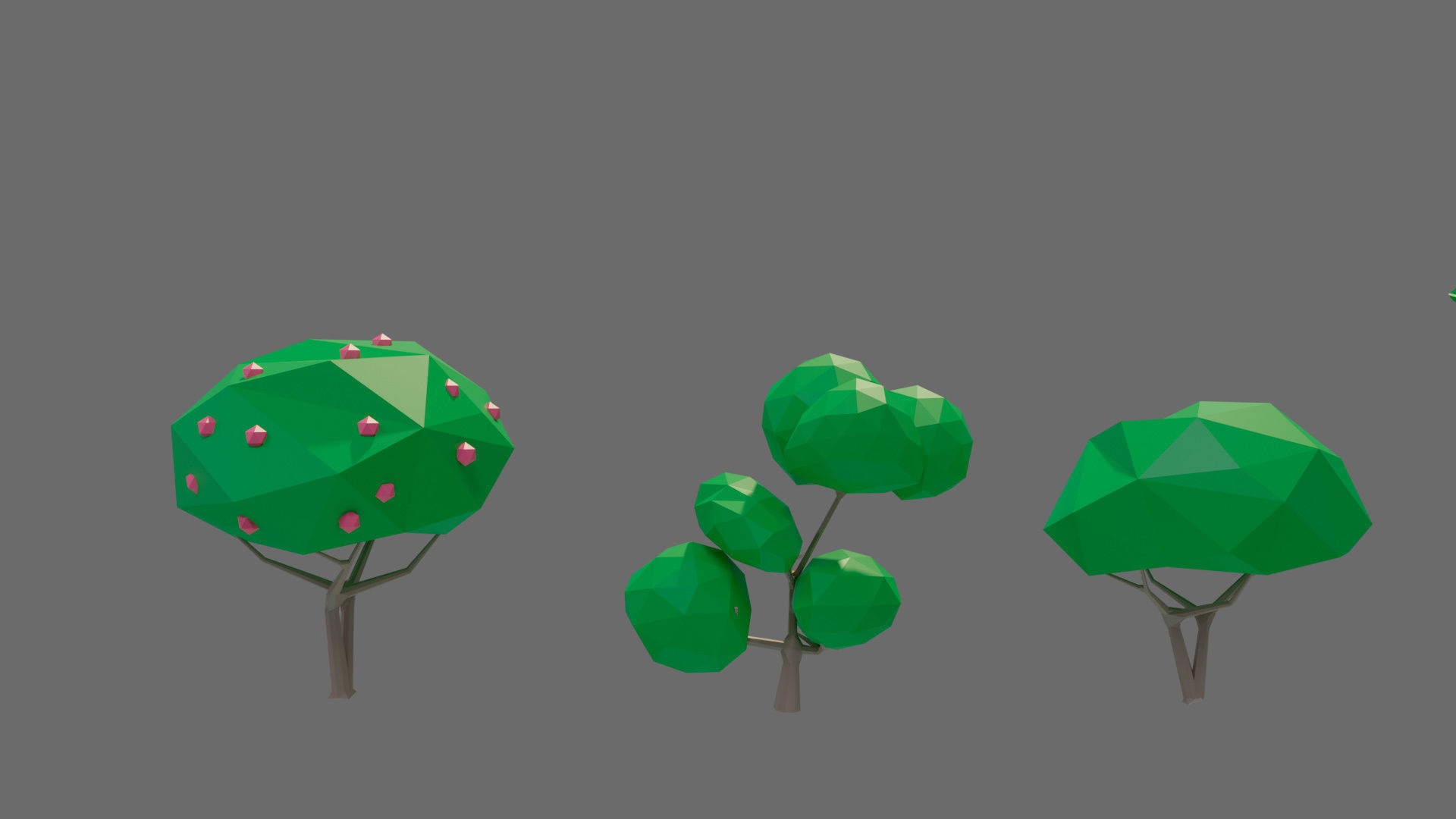 Cartoon vegetation Low-poly 3D model_36