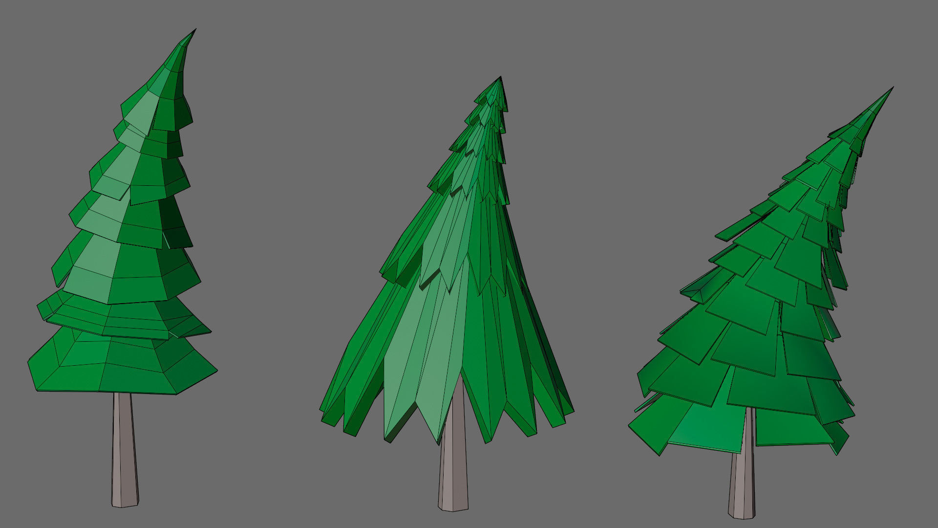 Cartoon vegetation Low-poly 3D model_17