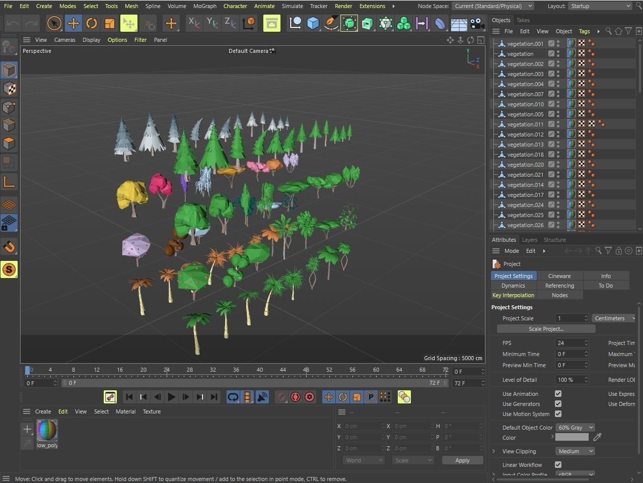 Cartoon vegetation Low-poly 3D model_53
