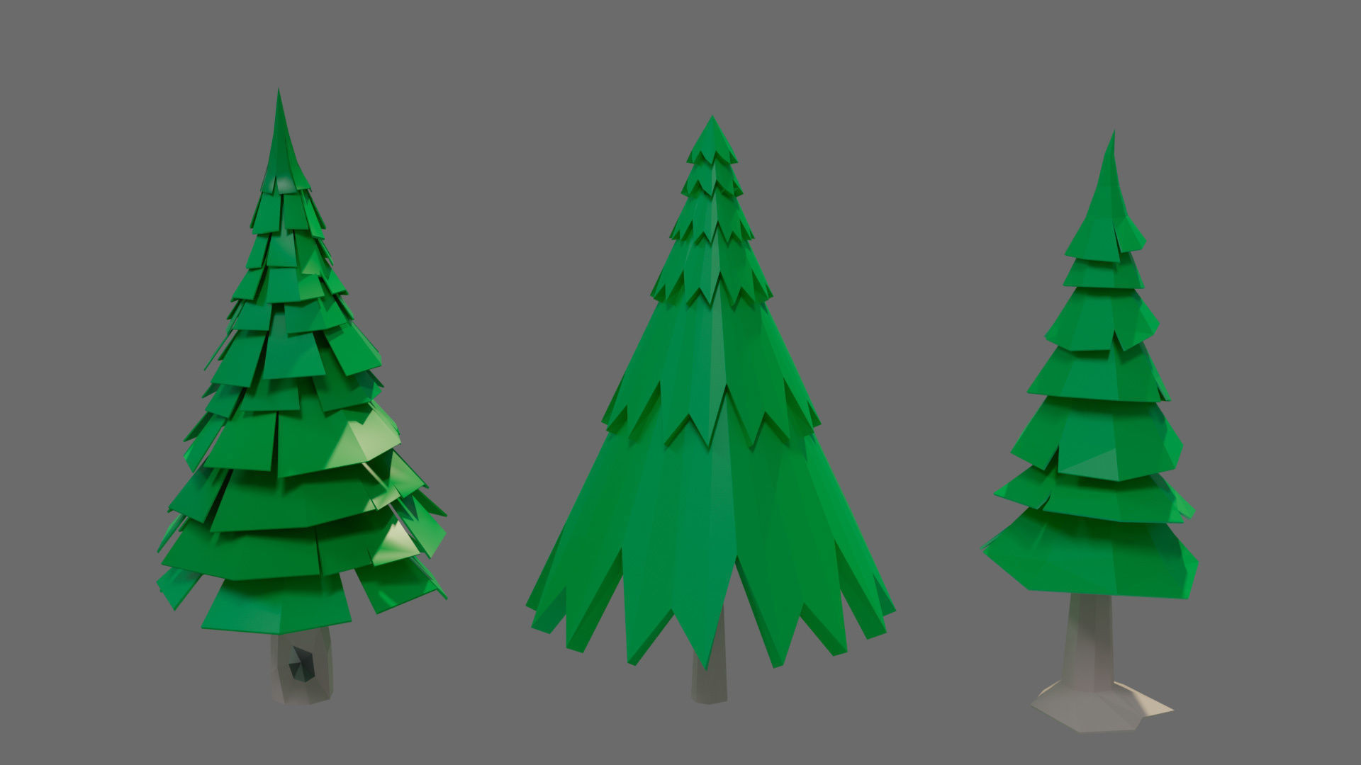 Cartoon vegetation Low-poly 3D model_14